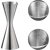 Delgeo Professional Jigger, Stainless Steel Cocktail Spirit, Cocktail Jigger with Brand 10 ml / 20 ml / 30 ml / 45 ml (Silver