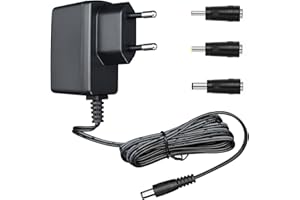 ANLINK 12 V 0,5 A/500 mA 1,8 m langer Netzteiladapter, AC 100–240 V auf DC 12 V 0,5 A 6 W Schaltadapter mit 3 austauschbaren Adapterbuchsen für Crosley-Plattenspieler,Tischventilator und mehr,CE-zertifiziert