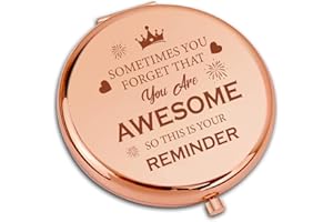 GiftGem Awesome Gifts for Women - You Are Awesome Compact Mirror, Inspirational Birthday Gifts for Women & Girls, Thank You & Positive Presents for Sister, Friend, Besties, Colleague