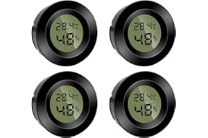 4 Stück Mini Digital Hygrometer Thermometer Rund Luftfeuchtigkeitsmessgerät Temperatur Feuchtemessgerät Fahrenheit (℉) or Celsius(℃) für Innenraum Büro Wohnzimmer (Batterien Enthalten) (4)