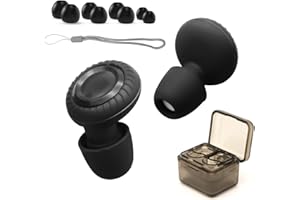 CUSTOM CATCH Ear Plugs for Sleep, Silicone Noise Cancelling Earbuds for Sleeping, Reusable Soft Earplugs for Sleep, Ideal for Side Sleeping, Noise Reduction, Travel, Flights -8 Ear Tips in XS/S/M/L (Black)