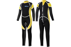 Yikayin Muta Intera per Bambini, Neoprene 2.5MM con Cerniera Posteriore, per Bambini Ragazzi e Ragazze per Nuoto, Subacquea, Snorkeling, Surf, SUP