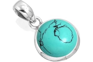 JEWELOPORIUM 925 Sterling Silver Statement Pendant for Women 12 MM Round Gemstone Handmade Jewelry for Gift (99520_P)