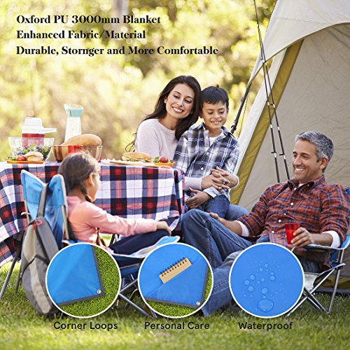 Hisea Outdoor Camping Picknick Decke -Wasserdichte Picknickdecke und Stranddecke mit Tasche Übergroß 71 x 59inch, weich und leicht für den Strand, zum Reisen, Wandern, Camping oder für Festivals - 5