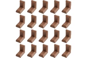 MOROBOR Angle Bracket, 40Pcs L-Shaped Steel Galvanized Corner Brace with White ABS Plastic Cover for Cupboard Wardrobe Shelf (Brown)