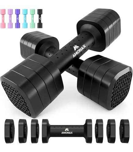 Belle Vous 2 Pack Of Adjustable Dumbbells 3-In-1 Set - 1-2KG/2.2-4.4lbs