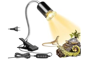 Dhqkqg Lampara Tortugas De Agua, Lámpara de Calor para Reptiles, Lámpara Calefactora Tortuga con Control De Temperatura Temporizado, Lámpara para Reptiles, para Camaleones, Lagartos, Serpientes