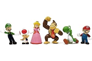 Décoration de Gâteau MODALI 6 pcs Mario Figurines Mini Figurine Gâteau Topper, Figurine Miniature Collectionner pour Enfant Fête d'anniversaire Cupcake Décoration Garçons Cadeau