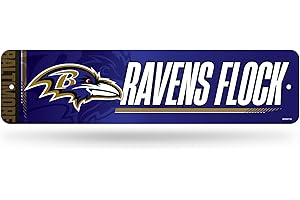 Rico Industries NFL Football Baltimore Ravens Metall-Straßenschild, 10,2 x 38,1 cm, Heimdekoration, Schlafzimmer, Büro, Männerhöhle