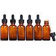 Beauenty 6PCS Dropper Bottles for Essential Oils Amber Glass Bottles with Eye Droppers - Tincture Bottles, Leak Proof Travel Bottles for Extracts & Essential Oil, Liquids, Colognes,Perfume (20ml)