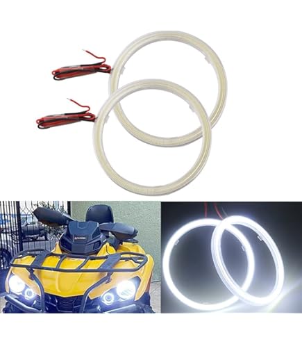 Keenso 1 Pair Car White LED Angel Eyes, LED Headlight Halo Rings COB