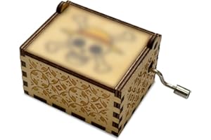 Meloditrunk Mini Caja de Música de Madera de One Piece, Cajas de Música de Manivela para Fans del Anime, Antigua Artesanía de Decoración del hogar para niños Regalos para Cumpleaños y Navidad