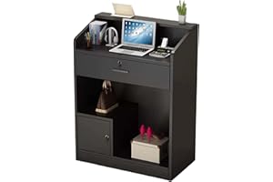 GENERIC Bancone Reception Moderno, Tavolo con Cassetto e Piccolo Armadietto, Scrivania per Computer Banco Cassa per Office Boutique Negozio