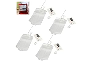 Rakiuty Halloween Blood Bag, 4 Pieces Halloween Drinking Vessel Blood Bag, Halloween Infusion Bag Blood Bag, 350 ml Halloween Party Decoration