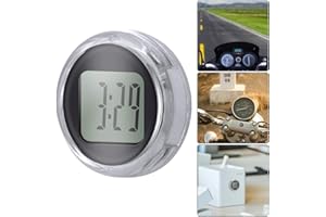 Wowlela Mini-Uhr, 1,1 Zoll Durchmesser Universelle Digitale Mini-Motorraduhr mit Knopfbatterie, wasserdichte Motorraduhr Aufklebbares Motorrad/Kühlschrank/Bad/Küche