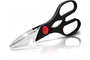 RAXINT Tijeras de Cocina Profesional en Acero Inoxidable 20,5 cm con Parte Nueces, Tijeras de Cocina Buenas Multiusos para Todo tipo de Alimentos, Mango Ergonómico Adaptable a Zurdos y Diestros