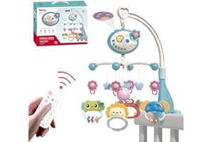 YUMBOT Mobile Musical bébé - Télécommande Boîte à Musique avec Lumière, Projecteur, Fonction de Temporisation - Cadeau pour Nouveau Née