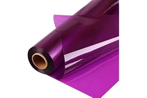 POPGIFTU Rouleau de papier cellophane violet | Déplié 86 cm de large x 30 m de long | 2,3 mm d'épaisseur Violet translucide | Cadeaux, paniers, friandises | Décoration colorée en cellophane