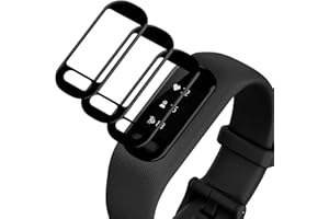 BEUKEI Protector Pantalla para Garmin Vivosmart 5, 3 Piezas Cristal Protector, Sin Burbujas, Antiarañazos, Dureza 9H, Antihuellas, Screen Protector