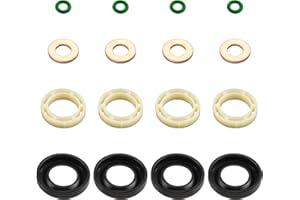 HEMLOSK Kit de Sello de Inyector 1.6 HDI, Juntas de Inyector Diésel, 16 PCS Juego Oring Arandela Sello Inyector Combustible Kit Junta Reemplazo, Universales Kit de Reparación Inyectores(1314368, 1982A0)