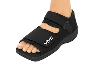Vive Post Op Shoe - Lightweight Medical Walking Shoe with Adjustable Strap - Orthopedic Recovery - Cast Shoe for Post Surgery, Broken Foot (Large)