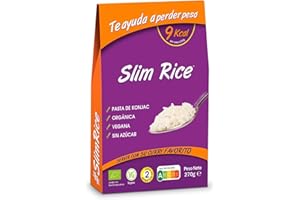 Slim Pasta - Arroz de Konjac - 270 g - Sin Calorías ni Carbohidratos - Ideal para Dietas Keto y Low Carb - Apto para Veganos - Elaborado con Agua Purificada, Fibra de Avena y Harina de Konjac