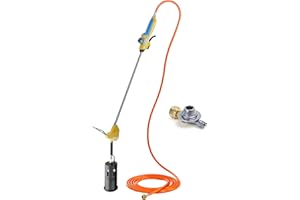 Gloria Flameador de gas Thermoflamm Bio Professional E+ Turbo Set – Potente para grandes superficies | Conexión de botella de gas comprimido | Quemador de malas hierbas/herbicidas | Incluye reductor