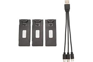 PENRUX Batterie au Lithium RC Drone 3 pcs 3.7v RC Drone Batterie avec câble de Charge 3 en 1 e88 e88pro LS e525 e525pro léger et Portable RC Aircraft Charging Cable Set (2600mah)