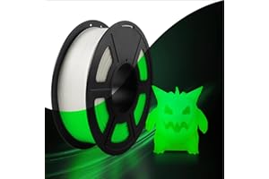 SUNLU Glow PLA filamento per stampanti 3D bobina ordinata da 1.75mm con precisione dimensionale di +/-0.02mm, compatibile con la maggior parte delle stampanti 3D, bobina da 1kg(PLA Bianco, Glow Verde)