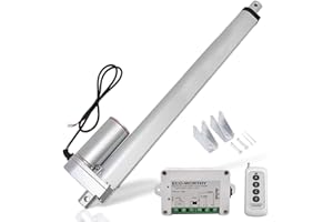 DCHOUSE 12" Stroke Linear Actuator 12 Volt 12V DC 300mm Linear Motion Actuator Wireless Remote Controller Kit With Linear Motor Mounting Brackets