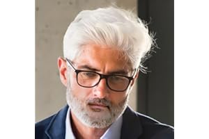 ‎SALAIBS Weiße kurze Perücken für Männer Natürliche geschichtete synthetische hitzebeständige realistische männliche Hierperücke für den täglichen Gebrauch