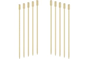 Polly Online 10 Piezas de palitos de cóctel, palitos de Fruta de Acero Inoxidable, Palillos de Bebidas Reutilizables, Palillos de Aperitivo, palitos de Vidrio de Martini