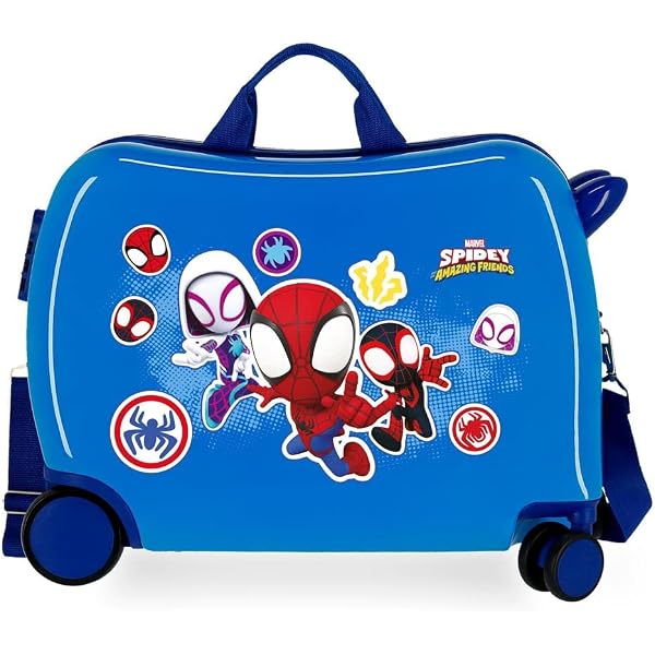 Valise Cabine Spiderman Marvel – 34L, ABS Rigide, 4 Roues | Serrure Combo, Rouge, Pour Enfant Voyage
