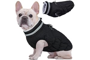 Kuoser Hundemantel Winter für kleine Hunde Wasserdicht & Winddicht, Warme Hundejacke mit Fleecefutter Reflektoren Reißverschluss, Pelzkragen & D-Ring, Outdoor Hundebekleidung, S