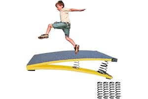 ZOUXIKOU Gymnastics Springboard for Kids Vaulting Training Fitness Playing, Portable Curved Spring Board, Hard Wood Practice Equipment, Elastic Board for Home Room Athletics Training