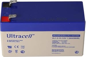 ul1.3–12 Batterie au plomb Ultracell 12 V, 1,3 Ah avec contacts 2 Faston 4,8 mm