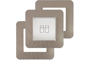 LICHI 3 Count Acrylic Single Light Switch Surround Socket Switch Sticker Cover Solid Color - Champagne