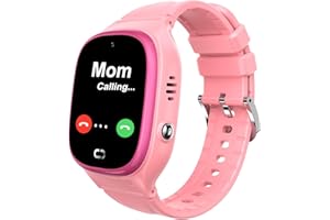 JOYMENT Kids Smart Watch LBS Tracker,Life Waterproof Smartwatches for Children Kids with Call Camera SOS Anti-Lost Math Game Touch Screen Game Alarm for Boys and Girls (Pink)