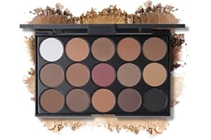 PhantomSky 15 Couleurs Fard a Paupiere Paillette, Shimmer Mat Palette Maquillage Yeux Palette de Maquillage, Palette D'ombres À Paupières De Voyage pour une Utilisation Professionnelle et Quotidienne