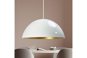 bamyum Lipeo Lampada a Sospensione Soggiorno Ø40 cm E27 Lampada da Pranzo in Metallo Decorativa Cucina Moderna Bianco