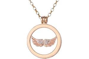 Morella collar mujer oro 70 cm acero inoxidable y colgante amuleto Coin 33 mm en bolsa para joyas