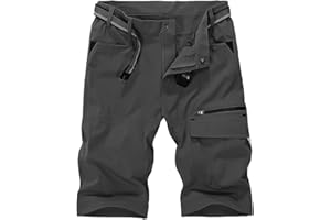 donhobo Mens Quick Dry Cargo Shorts Water Resistant Multi-Pockets Outdoor Walking Shorts Durable Fabric
