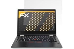 atFoliX Panzerfolie kompatibel mit Lenovo ThinkPad X380 Yoga Schutzfolie, entspiegelnde und stoßdämpfende FX Folie (2X)