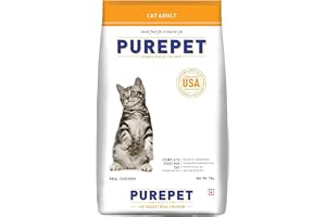 Purepet Dry Cat Food, Real Chicken, 7 Kg | Complete & Balanced Nutrition, Taurine for Healthy Heart, Controls Urinary pH, Healthy Skin & Coat