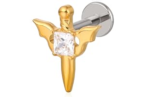 limerencia 18G Piercing al Corpo in Titanio,Piercing Labret per Donna Uomo,Helix Piercing con 6mm,8mm,10mm,per Trago, Elice, Naso,Cartilagine e Labbro