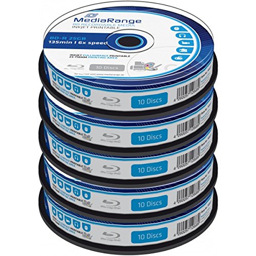 Blu-ray Disc Mediarange BD-R 25 GB, 6x Speed fullprintable in Cakebox 50 Stück - 2
