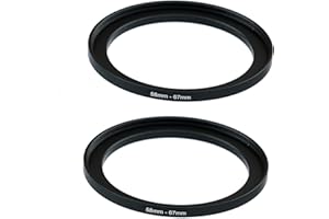 FOTASY (2-Pcs) 58-67MM Step-Up Ring Adapter, 58mm to 67mm Step Up Filter Ring, 58 mm Male 67 mm Female Stepping Up Ring for DSLR Camera Lens and ND UV CPL Infrared Filter