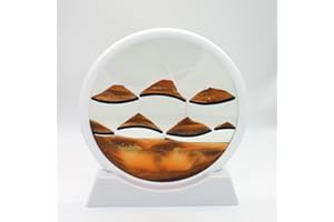 RCQD clessidra 3d sabbia paesaggio,paesaggio marino profondo a clessidra 3d,Pittura di Sabbia Che Scorre Display Decorazioni per la Casa e l'ufficio Giocattoli da Scrivania(3 Strati,Oro, 7")