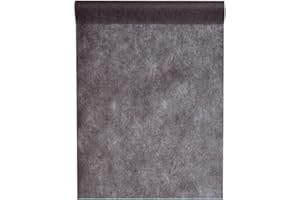SANTEX Tessuto non tessuto 30 cm (25 m di lunghezza), runner decorativo in tessuto non tessuto, decorazione per festa di nozze Nero