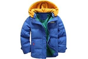 Lengender Manteau Hiver Enfant Garçon Bébé Hiver Doudoune Veste Capuche Hoodie Blouson Fourrure Fausse Jacket 3-11 Ans